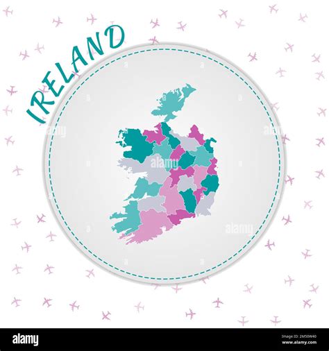 Dise O De Mapas De Irlanda Mapa Del Pa S Con Regiones En Paleta De