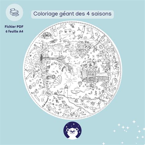 coloriage mandala des 4 saisons à télécharger et à imprimer