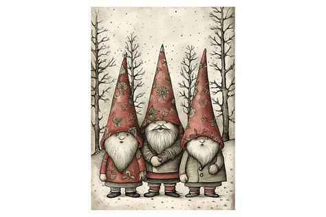 Xmas Gnomes Christmas Card Graphic By Gornidesign · Creative Fabrica