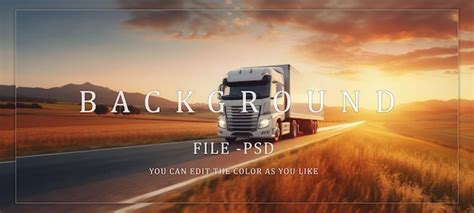 White Truck Driving On A Country Road At Sunset Premium Ai Generated Psd