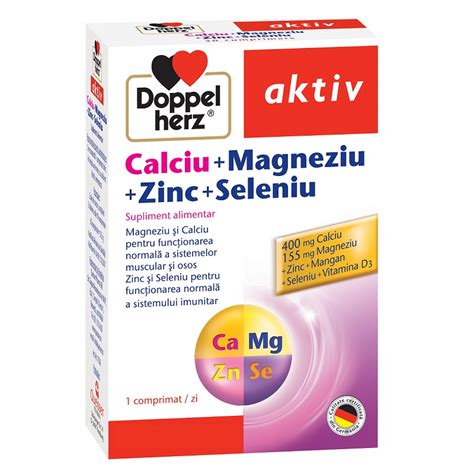 Calciu Magneziu Zinc Seleniu 30 Comprimate Doppelherz Dr Max Farmacie