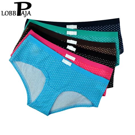 Lobbpaja 6 Pcslot Underwear Women Cotton Sexy Low Waist Hipster Panties Dots Briefs Ladies