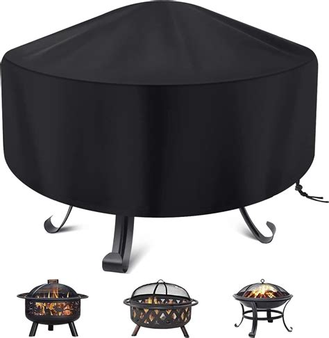 Feierya Fire Pit Cover Round For Fire Pit 22 34 Inch Waterproof Outdoor Firepit Cover Full