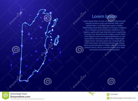 Map Belize From The Contours Network Blue Luminous Space Stars Stock