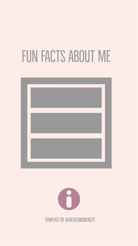 a pink and gray poster with the words fun fact about me on it's side