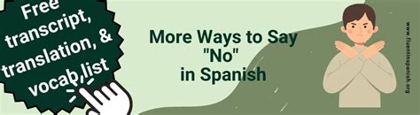 A Ways To Say No In Spanish Advanced Spanish Podcast