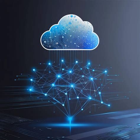 A Digital Illustration Depicting A Cloud Database Security System Blue