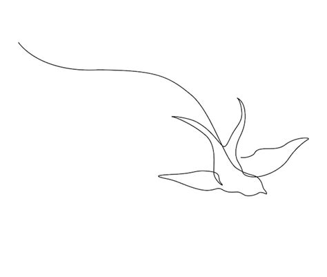 Premium Vector Continuous One Line Drawing Of Flying Swallow Bird