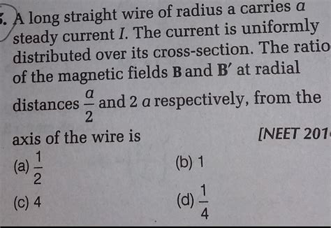 Answered 5 A Long Straight Wire Of Radius A Carries A Steady Current Kunduz