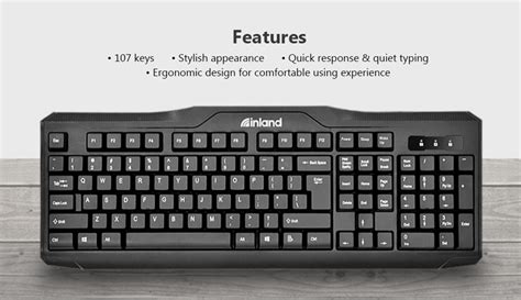 Inland Ik100 Usb 107 Key Keyboard Micro Center