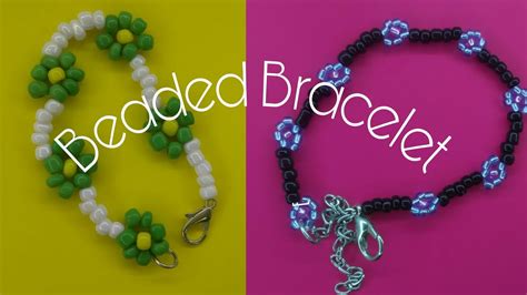 Tutorial Membuat Gelang Manik Bentuk Bunga Diy Beaded Bracelet Youtube