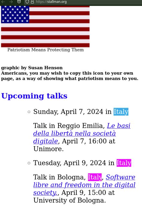 Techrights Richard Stallman Is Giving Talks In Italy Next Week