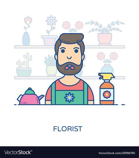 Male Florist Avatar Royalty Free Vector Image Vectorstock