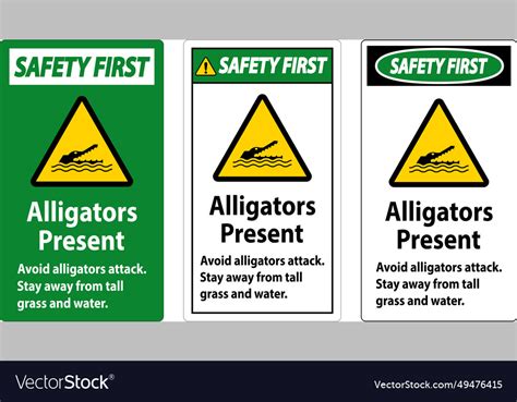 Alligator warning sign danger - alligators Vector Image