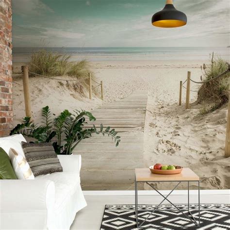 Fotobehang Vlies Behang Uitzicht Op Strand Duinen En Zee 312 X