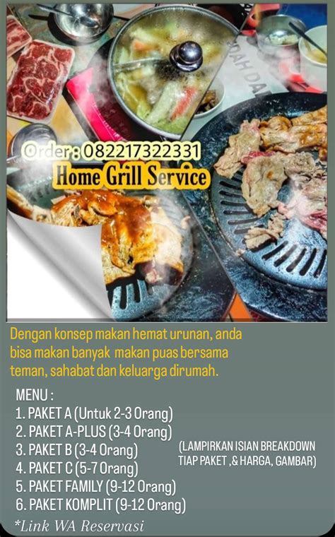 Menu At Gucaran Home Grill Service Sewa Alat Bbq Barbeque Sewa Grill