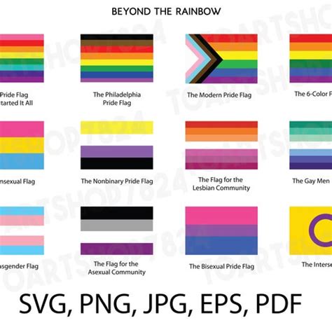 12 LGBTQ Flags Pride Printable Cut Fileslgbtq SVG Bundle Etsy