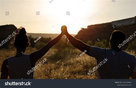 Couple Silhouette Holding Hands Stock Photo 2191432063 | Shutterstock