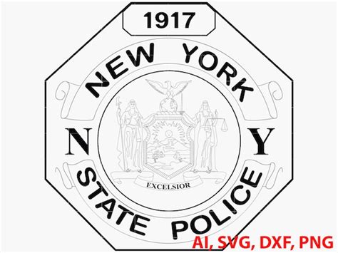 New York State Police Badge Logo Seal Custom Ai Vector | Etsy