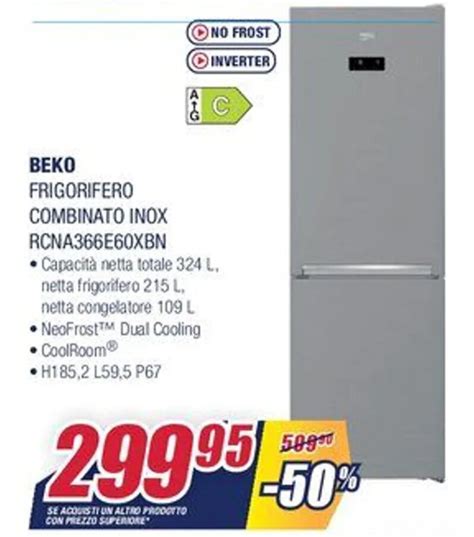 Beko Frigorifero Combinato Inox RCNA366E60XBN Offerta Di Trony