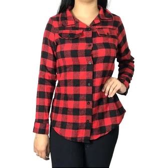 Camisa Feminina Xadrez Blusa Flanelada Manga Longa Shopee Brasil