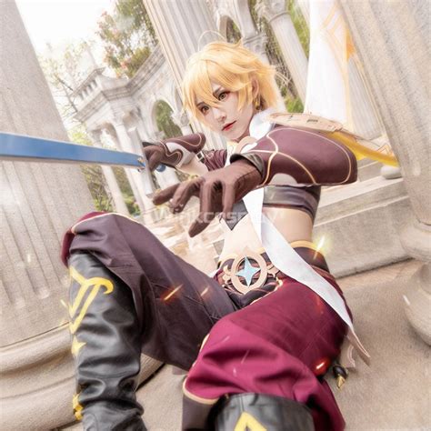 Genshin Impact Player Male Traveler Aether Cosplay Costume – Winkcosplay