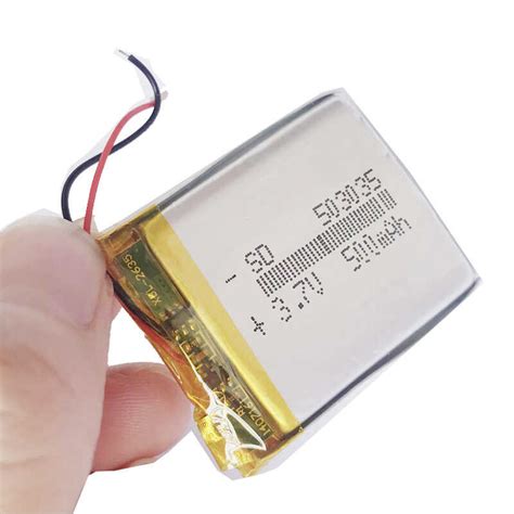 503035 3 7v 500mAh 35mm 30mm 5mm Size Rechargeable Lithium Li Po Li