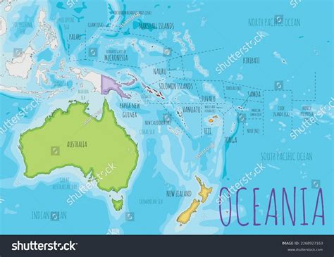 Political Oceania Map Vector Illustration Different Stock Vector ...