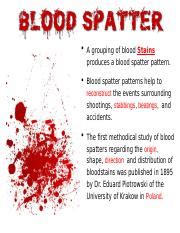 Analyzing Blood Spatter Patterns For Forensic Investigations Course Hero