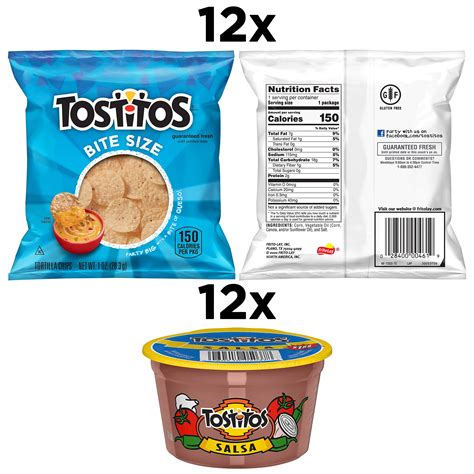 Frito Lay Tostitos Bitesize Rounds Chips And Salsa Dip Cups Variety