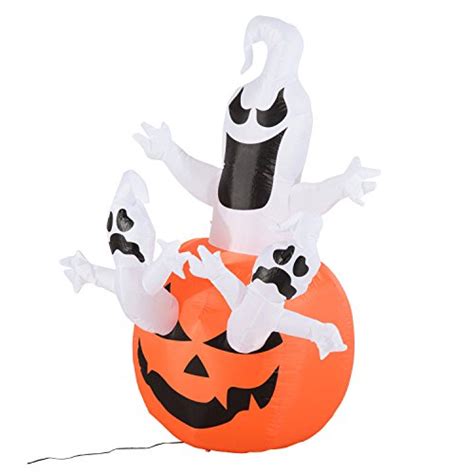 Homcom 6 Outdoor Inflatable Halloween Decoration Jack O Lantern With Ghosts Pricepulse