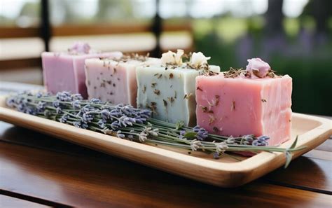 Premium AI Image | Natural soap bars with ingredients