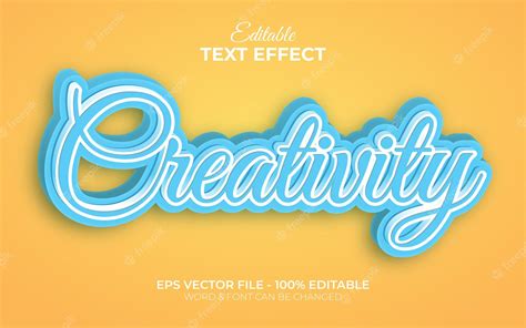 Premium Vector Creativity Text Effect Script Style Theme Editable