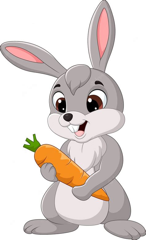 Coelho Imagens Desenho - Coelho de desenho animado, segurando uma cenoura | Vetor Premium ...