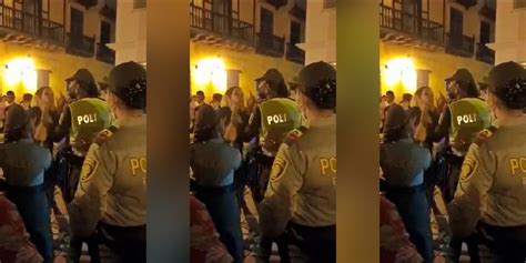 Por no ponerse tapabocas turista y policía se fueron a los golpes El