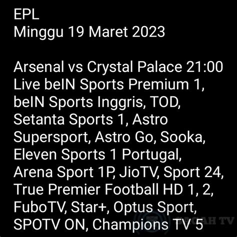 Sagahtvlive On Twitter RT Sagahtvlive Jadwal Siaran Langsung EPL