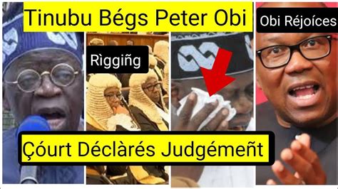 Tinubu B Gs Peter Obi Wat H Th Rec Nt Ction Obi Has T Ken Again T