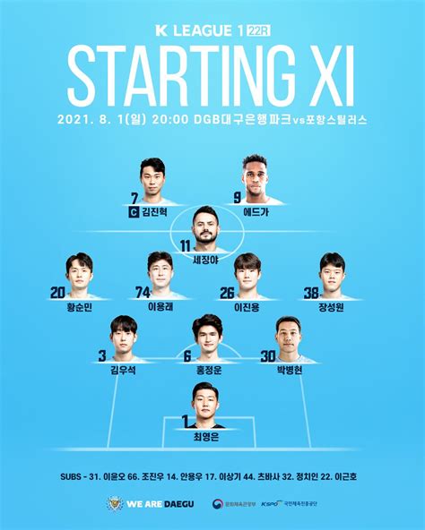 대구 Vs 포항 라인업 2000 킥오프 ㅣ Jtbc Gands 국내축구 에펨코리아