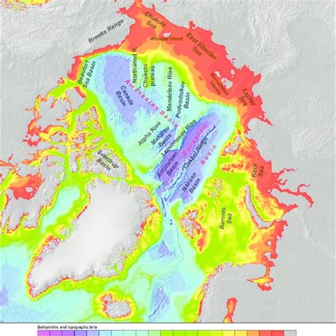 Principal geomorphological features of the Arctic Ocean, after ...