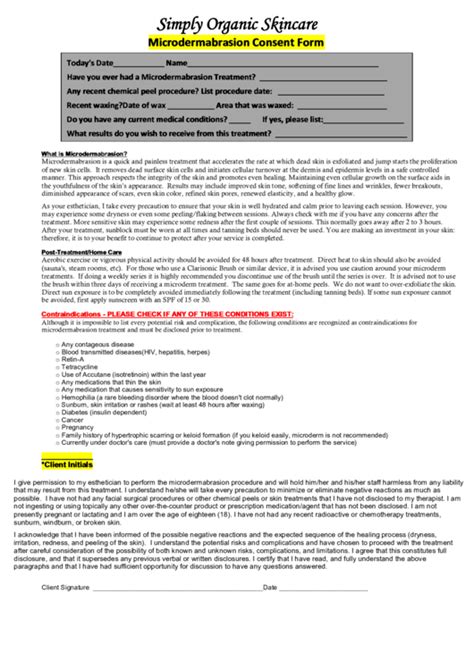 Microdermabrasion Consent Form Fillable Printable Pdf And Forms