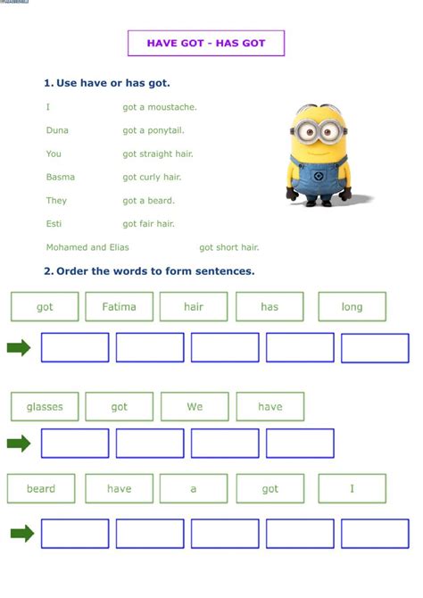 Have Got Has Got Ficha Material Escolar En Ingles Enseñar