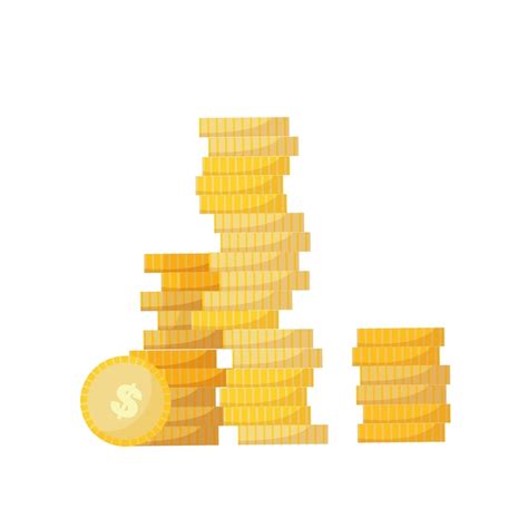 Premium Vector Stack Of Golden Coins Isolated On White Background