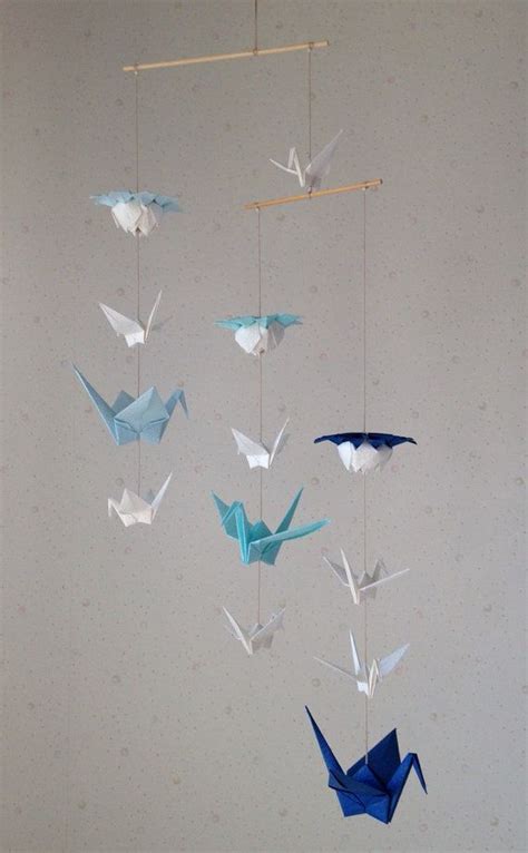 The Cranes And Lotus Flowers Folded From Japanese Washi Momigami In