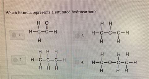 Solved Which Formula Represents A Saturated Hydrocarbon но