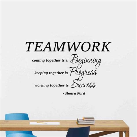 Teamwork Wall Decal Office Vinyl Sticker Henry Ford Quote Etsy