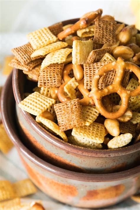 Honey Mustard Homemade Snack Mix Julies Eats And Treats