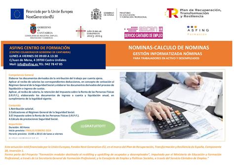 Pr Ximos Programas De Formaci N Presencial Gratuita En Castro Urdiales