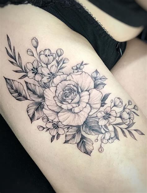 Inspirational Flower Hip Thigh Tattoo Design Ideas For Sexy Woman