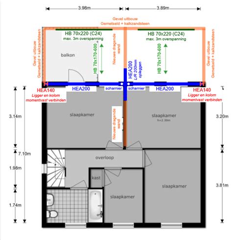 Voorbeeld Constructietekening Aanbouw Constructieshopnl