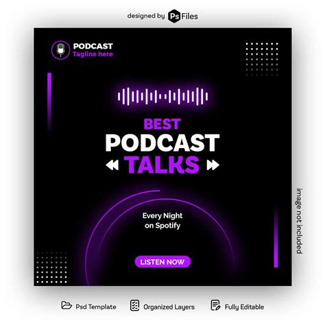 Free Podcast Cover Art Design Template PSD Download - PsFiles